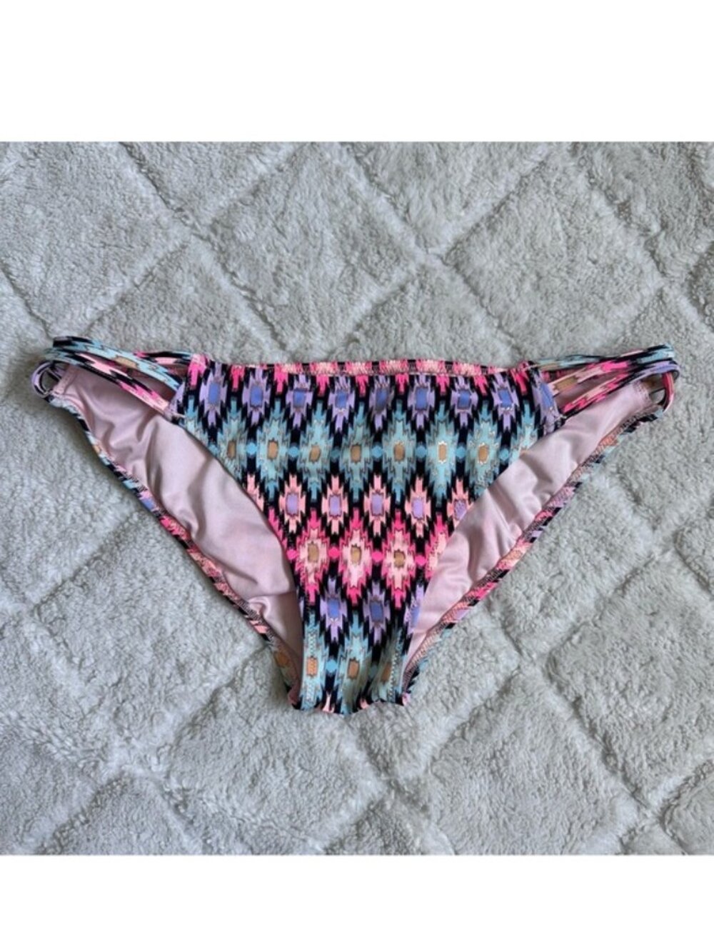 Victoria's Secret | "Warm Ikat Foil" Strappy Cheeky Bikini Bottoms | Size Medium
